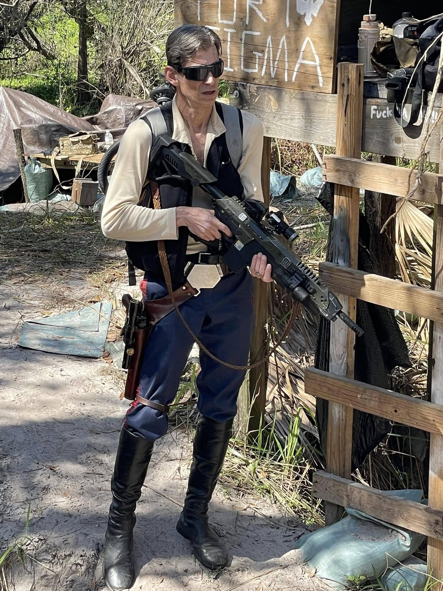Stormtrooper with blaster at Galactic Civil War