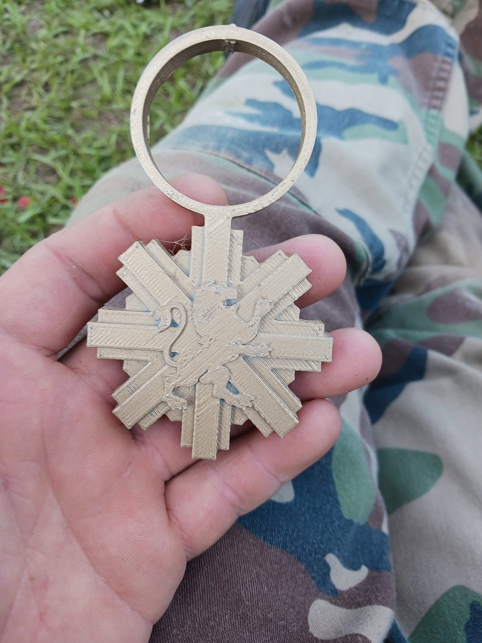 3D-printed King and Country event medal prop