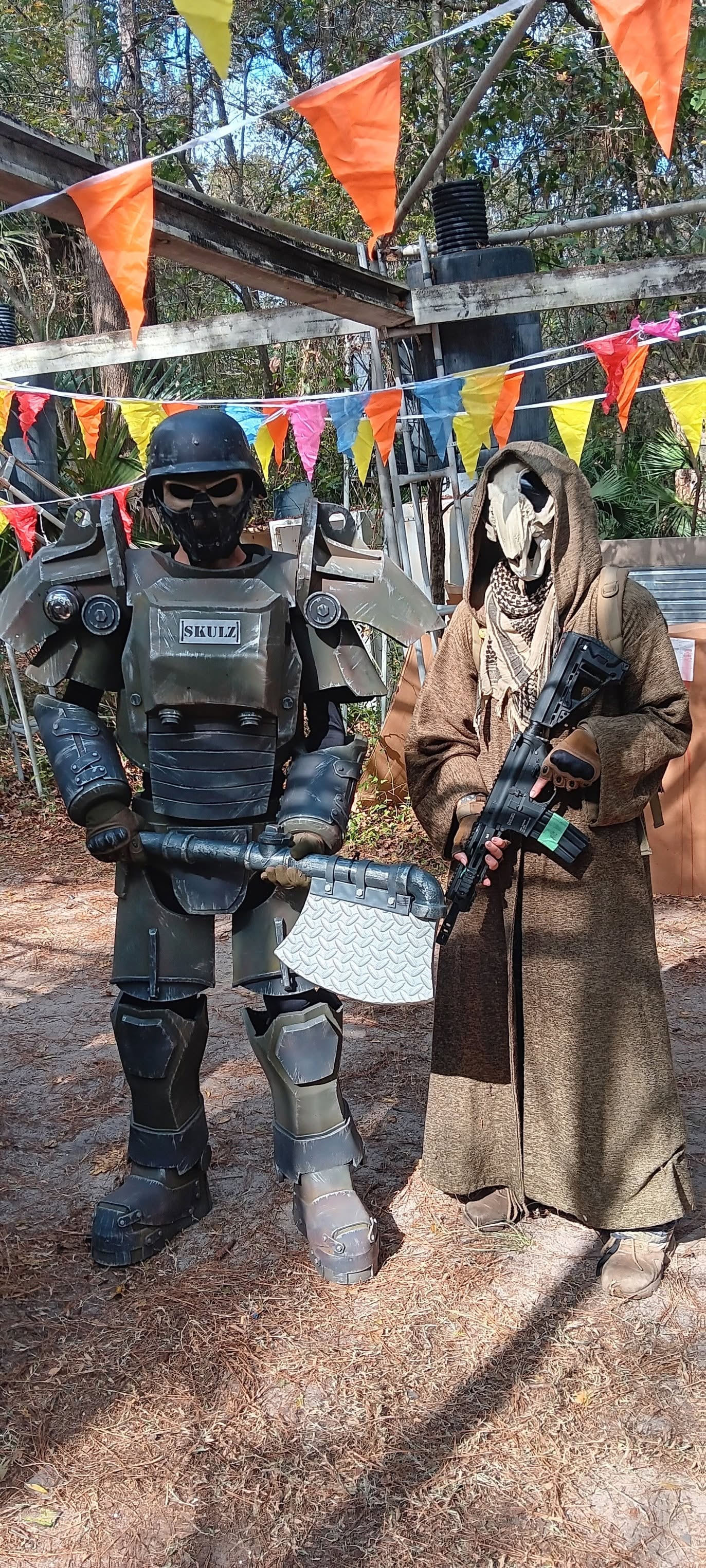 Costumed characters at outdoor festival