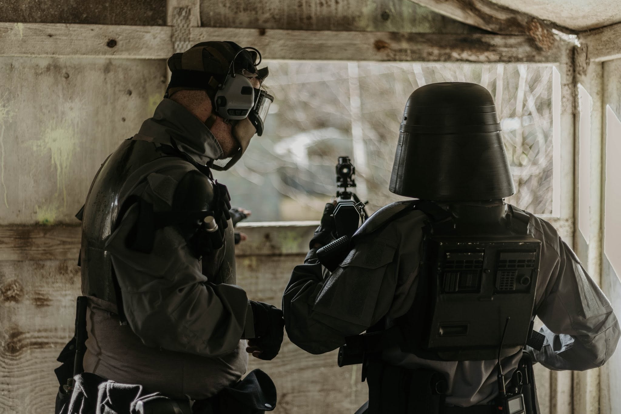 Star Wars characters in tactical training scene